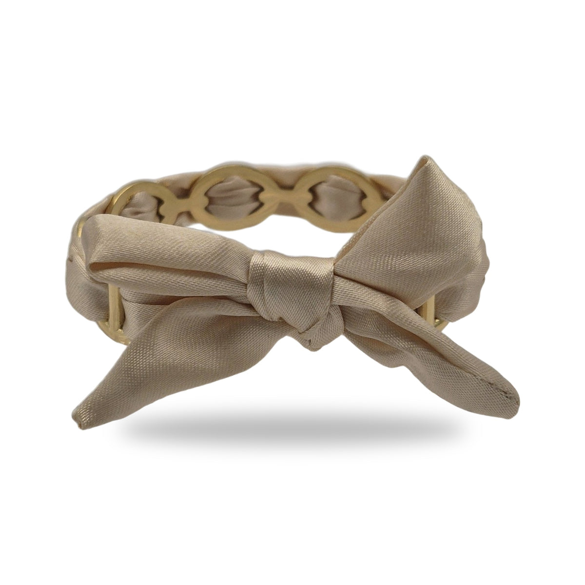 Bracelet ruban noué champagne