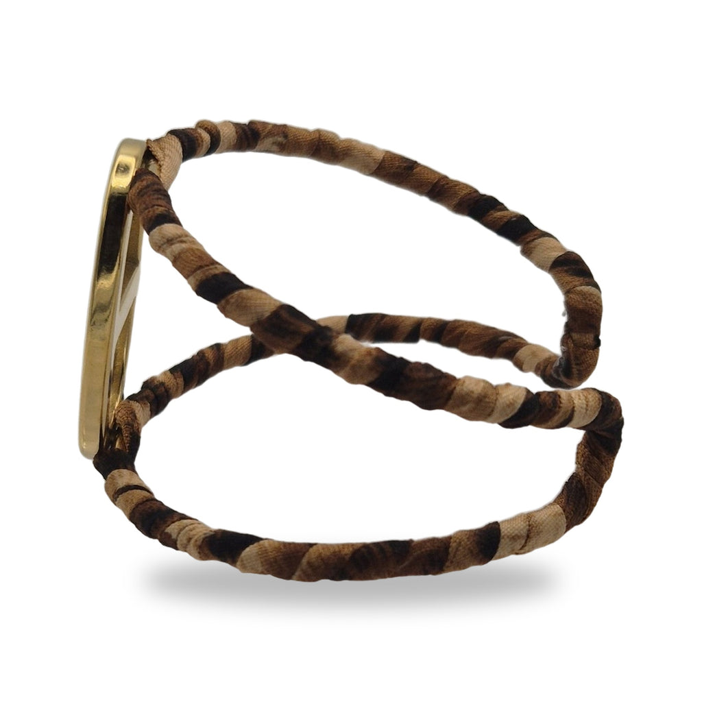 Manchette double fil tissu marbré, vue de profil