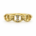 Bague maille marine réglable dorée
