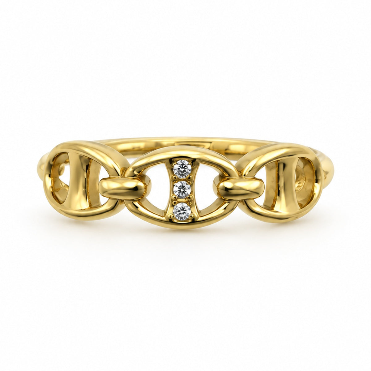 Bague maille marine réglable dorée
