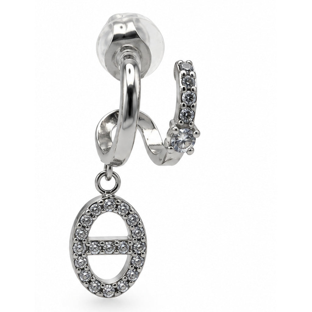 Boucles d'oreilles Ancre Scintillante argentées, détail