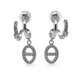 Boucles d'oreilles Ancre Scintillante argentées, vue de face
