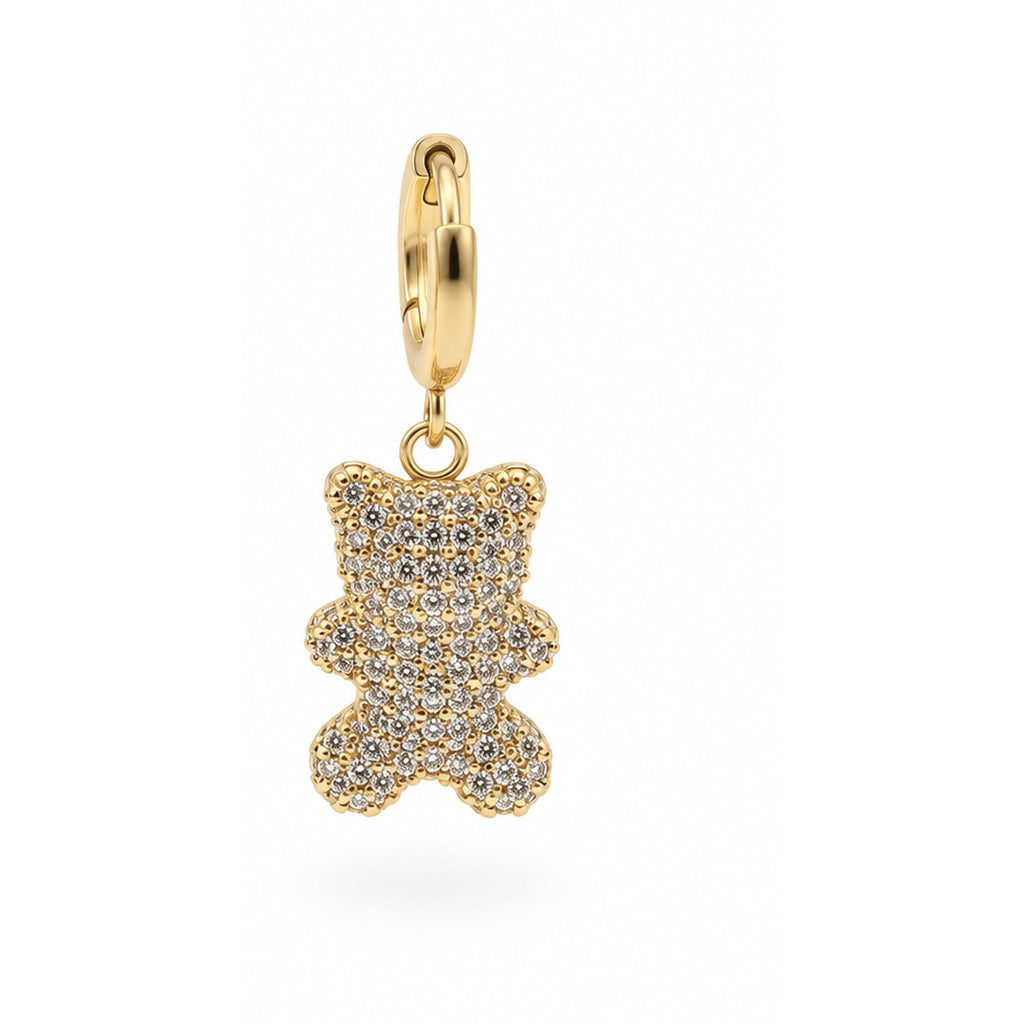 Créoles Ourson Pavé dorées, détail