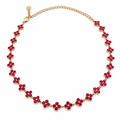 Collier trèfles cristal fuchsia