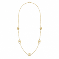 Sautoir chaîne et maillons marine, acier 316L doré - Debo Bijoux