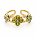 Bague trois trèfles réglable, coloris vert