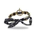 Bracelet ruban imprimé serpent fermoir barre doré