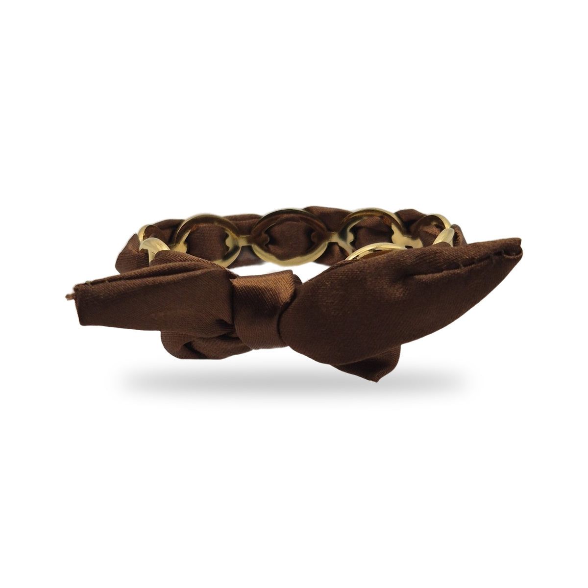 Bracelet ruban noué chocolat