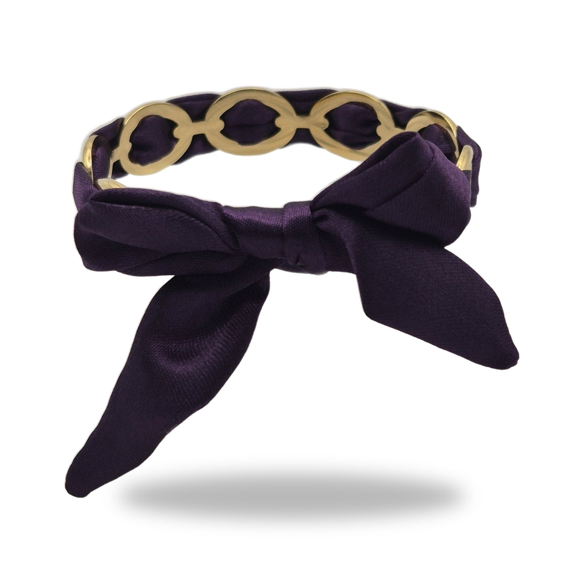 Bracelet ruban noué violet