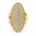Bague ovale pavée dorée, vue de face