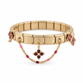 Bracelet italien fleurs rouge et rose, vue de face
