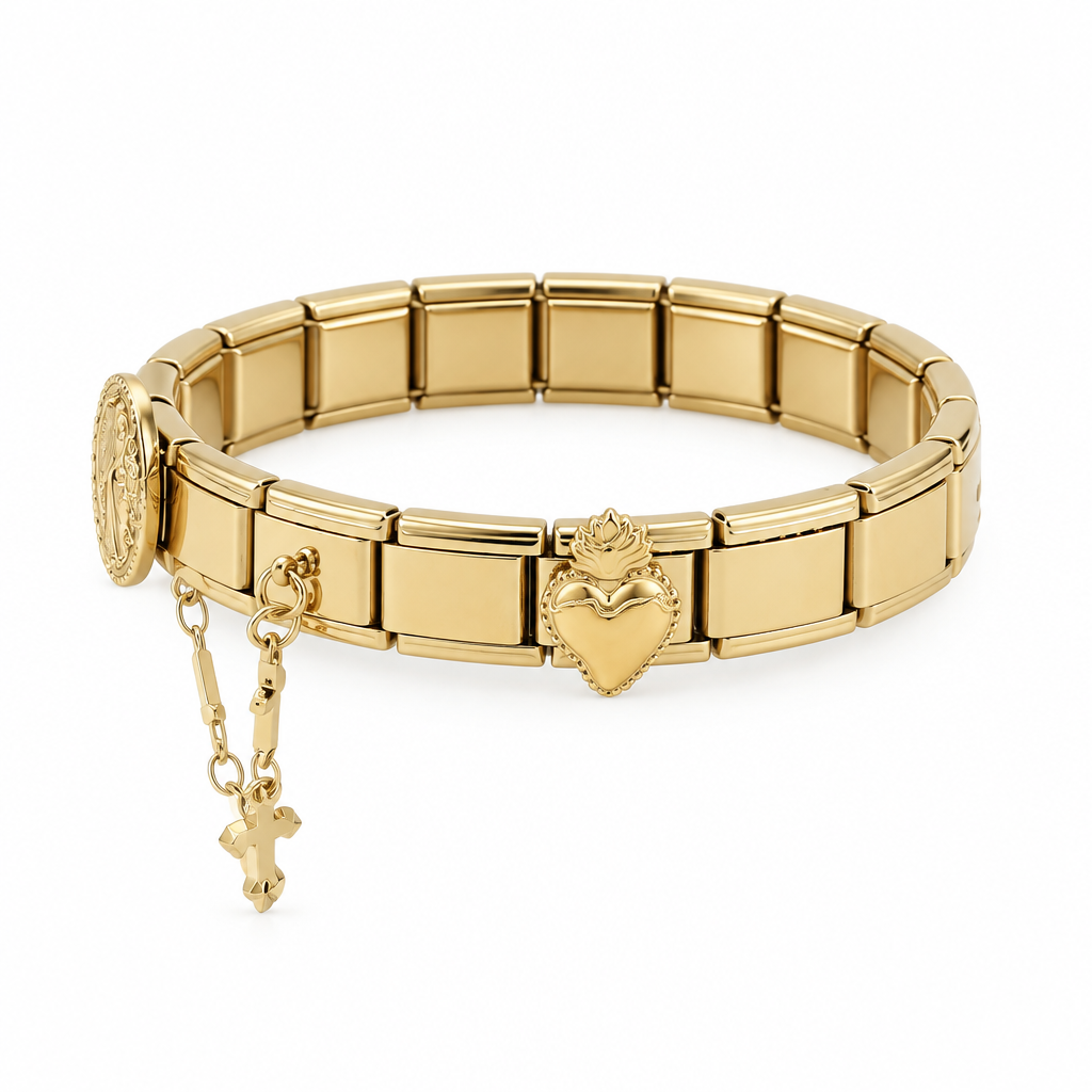 Bracelet italien Vierge Marie, vue de côté