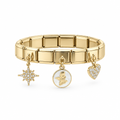 Bracelet italien médaille nacrée, vue de face