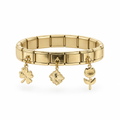 Bracelet italien trèfle et tulipe, vue de face