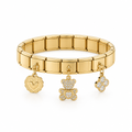 Bracelet italien ourson strass, vue de face